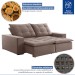 Sofá 4 Lugares Paris Retrátil e Reclinável Super Pilow 250cm Bege Escuro - Celflex