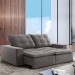 Sofá 4 Lugares Paris Retrátil e Reclinável Super Pilow 250cm Cinza - Celflex