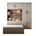 Guarda-Roupa Solteiro com Cama Liverpool 4 Portas 3 Gavetas Havana/Off White - Panorama Móveis