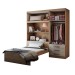 Guarda-Roupa Solteiro com Cama Liverpool 4 Portas 3 Gavetas Havana/Off White - Panorama Móveis