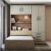 Guarda-Roupa Solteiro com Cama Liverpool 4 Portas 3 Gavetas Havana/Off White - Panorama Móveis