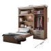 Guarda-Roupa Solteiro com Cama Liverpool 4 Portas 3 Gavetas Havana/Off White - Panorama Móveis