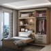 Guarda-Roupa Solteiro com Cama Liverpool 4 Portas 3 Gavetas Havana/Off White - Panorama Móveis