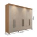 Guarda-Roupa Casal Hollywood 6 Portas 2 Gavetas Marrocos/Off White - Panorama Móveis