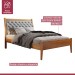 Cama de Solteiro Vivare 90cm Amêndoa Mel/Veludo Cinza - Josandro