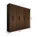 Guarda-Roupa Casal Castlewood 8 Portas 4 Gavetas Castanho Hp - Panorama Móveis