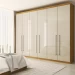 Guarda-Roupa Casal Luxe 2,70 Metros 6 Portas 6 Gavetas Cinamomo/Off White - Panorama Móveis