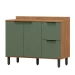Balcão de Cozinha para Pia Toscana 2 Portas 2 Gavetas 100% Mdf Freijó/Jade Bto03 - Mx Móveis