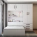 Guarda-Roupa Solteiro com Cama Liverpool 4 Portas 3 Gavetas Branco - Panorama Móveis