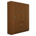 Guarda-Roupa Casal Zeus 6 Portas 2 Gavetas Castanho - Pnr Móveis
