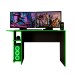 Mesa Gamer Vênus 2 Prateleiras Preto Fosco/Verde - Panorama Móveis