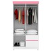 Guarda-Roupa Lótus 4 Portas 2 Gavetas Flex Branco/Rosa - Demóbile