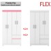 Guarda-Roupa Lótus 4 Portas 2 Gavetas Flex Branco/Rosa - Demóbile