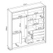 Guarda-Roupa Casal Belga 2 Portas 3 Gavetas Flex Amêndola Touch/Grafito - Demóbile