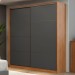 Guarda-Roupa Casal Belga 2 Portas 3 Gavetas Flex Amêndola Touch/Grafito - Demóbile