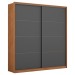 Guarda-Roupa Casal Belga 2 Portas 3 Gavetas Flex Amêndola Touch/Grafito - Demóbile