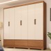 Guarda-Roupa Casal Himalaia 6 Portas 3 Gavetas Amêndola Touch/Off White - Demóbile