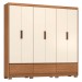 Guarda-Roupa Casal Himalaia 6 Portas 3 Gavetas Amêndola Touch/Off White - Demóbile