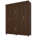 Guarda-Roupa Solteiro Munique 8 Portas 2 Gavetas ébano Touch - Demóbile