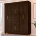 Guarda-Roupa Solteiro Munique 8 Portas 2 Gavetas ébano Touch - Demóbile