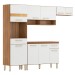 Cozinha Compacta Dama 9 Portas 2 Gavetas Amêndola Touch/Branco - Demóbile