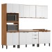 Cozinha Completa Firenze 14 Portas 2 Gavetas Amêndola Touch/Branco - Demóbile
