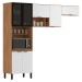 Cozinha Compacta Firenze 7 Portas Amêndola Touch/Branco - Demóbile