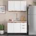 Cozinha Compacta Firenze 6 Portas 2 Gavetas Amêndola Touch/Branco - Demóbile