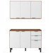 Cozinha Compacta Firenze 6 Portas 2 Gavetas Amêndola Touch/Branco - Demóbile