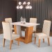 Mesa de Jantar 4 Lugares Squash Mel/Blonde/Nude - Viero Móveis