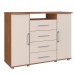 Cômoda Gold 2 Portas 4 Gavetas Freijó/Off White - Irm Móveis