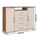 Cômoda Gold 2 Portas 4 Gavetas Freijó/Off White - Irm Móveis