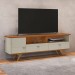 Rack para TV Até 70 Polegadas Atenas 1 Porta 2 Gavetas Off White/Naturalle - Móveis Bechara