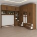 Guarda-Roupa Casal Modulado com Cama Paradise 10 Portas com Espelho 6 gavetas freijó - Panorama Móveis