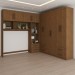 Guarda-Roupa Casal Modulado com Cama Paradise 10  Portas 6 gavetas freijó - Panorama Móveis