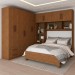 Guarda-Roupa Casal Modulado com Cama Paradise 10  Portas 6 gavetas freijó - Panorama Móveis