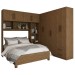 Guarda-Roupa Casal Modulado com Cama Paradise 10  Portas 6 gavetas freijó - Panorama Móveis