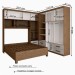 Guarda-Roupa Casal Modulado com Cama Paradise 10  Portas 6 gavetas freijó - Panorama Móveis