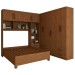Guarda-Roupa Casal Modulado com Cama Paradise 10  Portas 6 gavetas freijó - Panorama Móveis