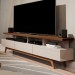 Rack para TV Até 72 Polegadas Porto Belo 3 Gavetas Off White/Freijo - Pnr Móveis