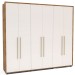 Guarda-Roupa Casal Coimbra 6 Portas 6 Gavetas Freijó/Off White - Politorno Móveis