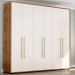 Guarda-Roupa Casal Coimbra 6 Portas 6 Gavetas Freijó/Off White - Politorno Móveis