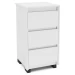 Mesa de Cabeceira Coimbra 3 Gavetas Branco - Politorno Móveis