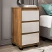 Mesa de Cabeceira Coimbra 3 Gavetas Freijó/Off White - Politorno Móveis