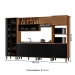 Cozinha Completa Valentina 11 Portas 2 Gavetas 100% Mdf Freijó/Nero - Panorama Móveis