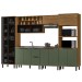 Cozinha Completa Provence 11 Portas 2 Gavetas 100% Mdf Freijó/Jade - Panorama Móveis