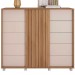 Cômoda Pegasus 2 Portas 5 Gavetas Ripado Buriti/Off White - Caemmun