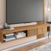 Painel para TV Até 65 Polegadas 1 Porta Ripado Jade Off White/Buriti - Caemmun