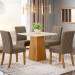 Mesa de Jantar 4 Lugares Dora Nature/Off White/Bege Se79 - Henn