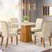 Mesa de Jantar 4 Lugares Dora Nature/Off White/Linho Se79 - Henn